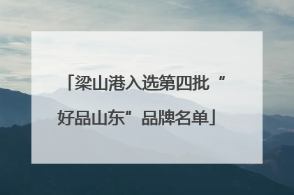梁山港入选第四批“好品山东”品牌名单