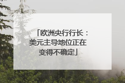 欧洲央行行长：美元主导地位正在变得不确定