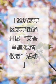 潍坊寒亭区寒亭街道开展“艾香童趣·粽情敬老”活动