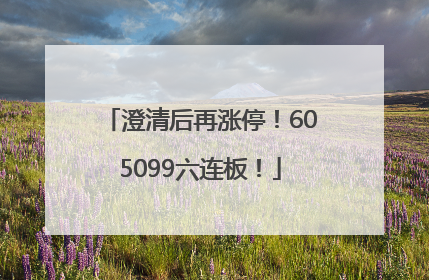 澄清后再涨停！605099六连板！
