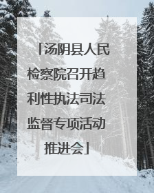 汤阴县人民检察院召开趋利性执法司法监督专项活动推进会