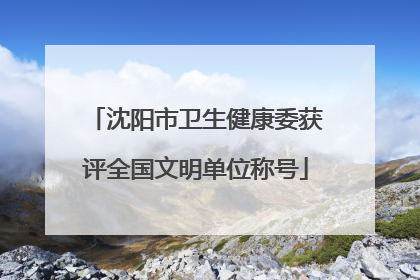 沈阳市卫生健康委获评全国文明单位称号