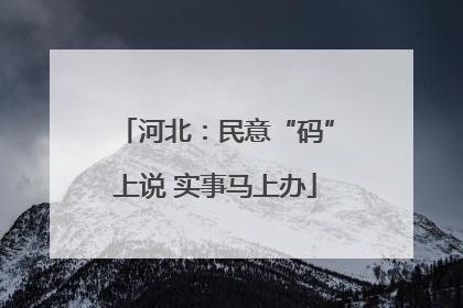 河北：民意“码”上说 实事马上办