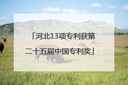 河北13项专利获第二十五届中国专利奖