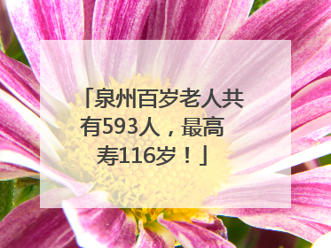 泉州百岁老人共有593人，最高寿116岁！