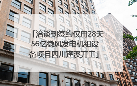 洽谈到签约仅用28天 56亿微风发电机组设备项目四川蓬溪开工
