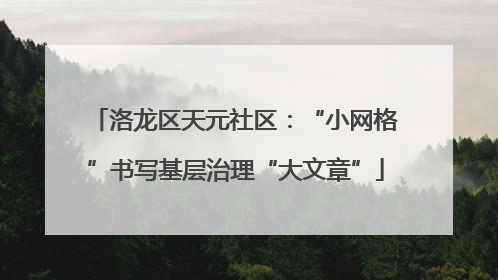 洛龙区天元社区：“小网格”书写基层治理“大文章”