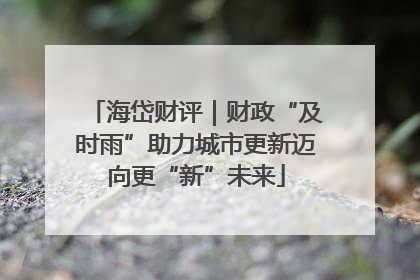 海岱财评｜财政“及时雨”助力城市更新迈向更“新”未来