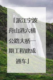 浙江宁波舟山港六横公路大桥一期工程建成通车