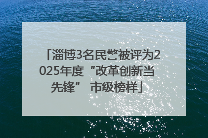 淄博3名民警被评为2025年度“改革创新当先锋” 市级榜样