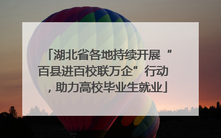 湖北省各地持续开展“百县进百校联万企”行动，助力高校毕业生就业