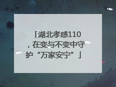 湖北孝感110，在变与不变中守护“万家安宁”