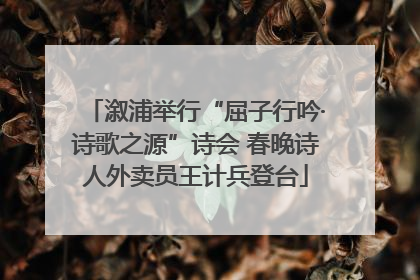 溆浦举行“屈子行吟·诗歌之源”诗会 春晚诗人外卖员王计兵登台