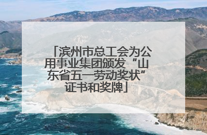 滨州市总工会为公用事业集团颁发“山东省五一劳动奖状”证书和奖牌
