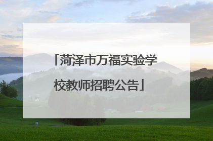 菏泽市万福实验学校教师招聘公告