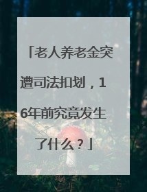 老人养老金突遭司法扣划，16年前究竟发生了什么？
