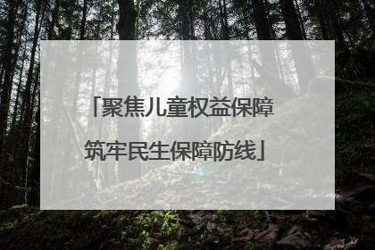 聚焦儿童权益保障 筑牢民生保障防线