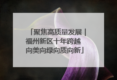 聚焦高质量发展｜福州新区十年跨越 向美向绿向质向新