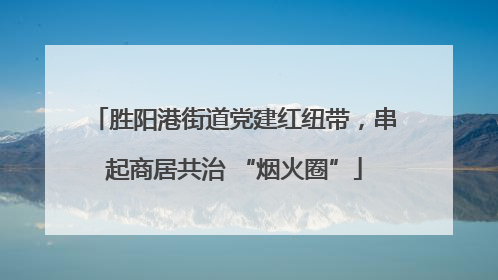 胜阳港街道党建红纽带，串起商居共治 “烟火圈”