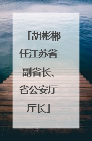 胡彬郴任江苏省副省长、省公安厅厅长