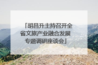 胡昌升主持召开全省文旅产业融合发展专题调研座谈会