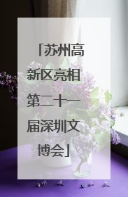 苏州高新区亮相第二十一届深圳文博会