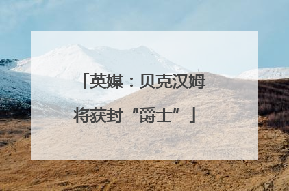 英媒：贝克汉姆将获封“爵士”