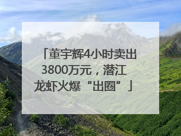 董宇辉4小时卖出3800万元，潜江龙虾火爆“出圈”