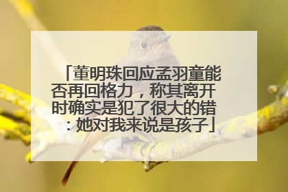 董明珠回应孟羽童能否再回格力，称其离开时确实是犯了很大的错：她对我来说是孩子