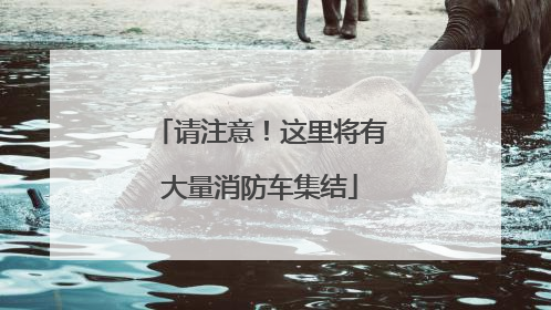 请注意！这里将有大量消防车集结
