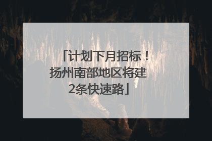 计划下月招标！扬州南部地区将建2条快速路