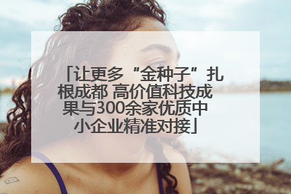 让更多“金种子”扎根成都 高价值科技成果与300余家优质中小企业精准对接