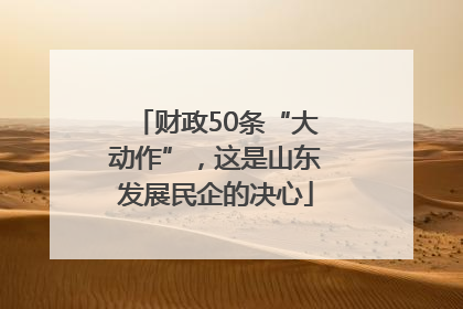 财政50条“大动作”，这是山东发展民企的决心