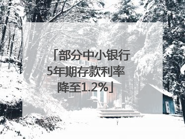 部分中小银行5年期存款利率降至1.2%
