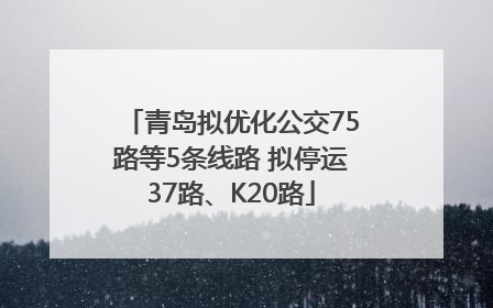 青岛拟优化公交75路等5条线路 拟停运37路、K20路