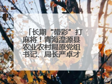 长期“带彩”打麻将！青海湟源县农业农村局原党组书记、局长严卓才被“双开”