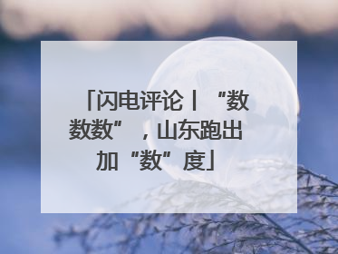 闪电评论丨“数数数”，山东跑出加“数”度