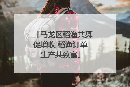 马龙区稻渔共舞促增收 稻渔订单生产共致富