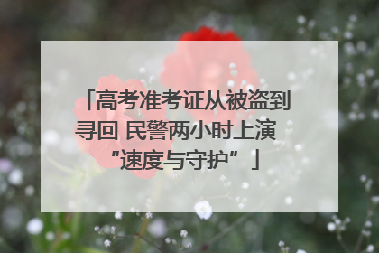高考准考证从被盗到寻回 民警两小时上演 “速度与守护”