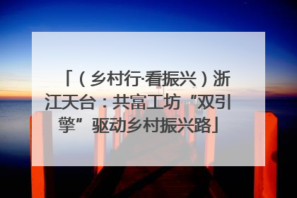 （乡村行·看振兴）浙江天台：共富工坊“双引擎”驱动乡村振兴路