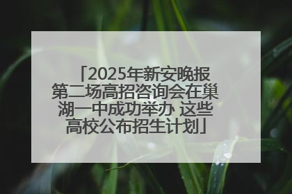 2025年新安晚报第二场高招咨询会在巢湖一中成功举办 这些高校公布招生计划