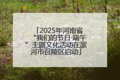 2025年河南省“我们的节日·端午”主题文化活动在漯河市召陵区启动