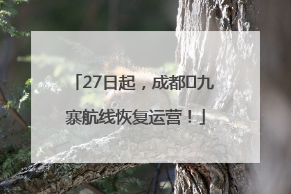 27日起，成都⇋九寨航线恢复运营！