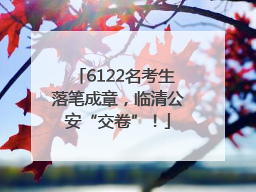 6122名考生落笔成章，临清公安“交卷”！