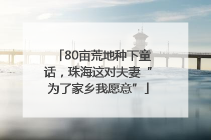 80亩荒地种下童话,珠海这对夫妻“为了家乡我愿意”