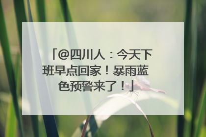 @四川人：今天下班早点回家！暴雨蓝色预警来了！